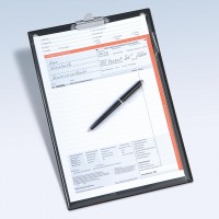 Klemmbrett-Auftragstasche DIN A4 mit Druckknopf-Verschluss und Blockklammer Klemmbrett-Auftragstasche DIN A4 mit Druckknopf-Verschluss und Blockklammer