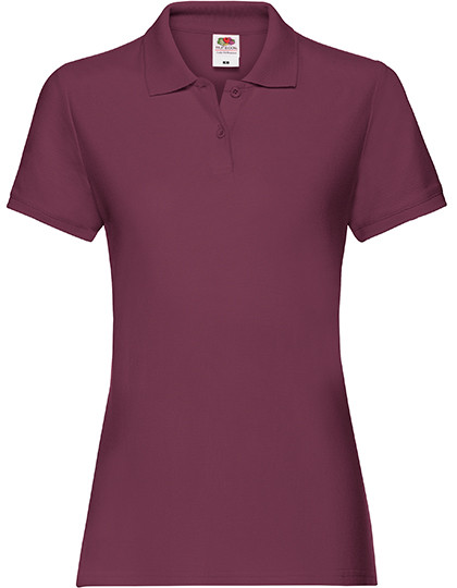 Ladies Premium Polo individuell bedruckt Burgundy