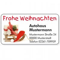 Weihnachts-Aufkleber, Motiv Schlitten Weihnachts-Aufkleber, Motiv Schlitten