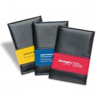 Ausweistasche aus Kunstleder, mit farbigem Designstreifen, 3 Fächer Ausweistasche aus Kunstleder, mit farbigem Designstreifen, 3 Fächer