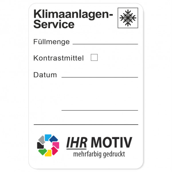 Service-Aufkleber aus PVC-Folie, Größe: 45 x 65 mm, Motiv Klimaanlagen-Service