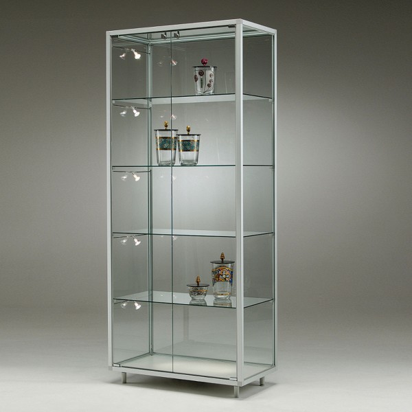 Glasvitrine, 2 Türen, 4 Fachböden