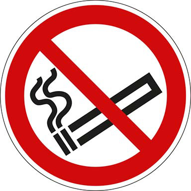 Verbotsschild Rauchen verboten PVC-Folie, nachleuchtend10 cm