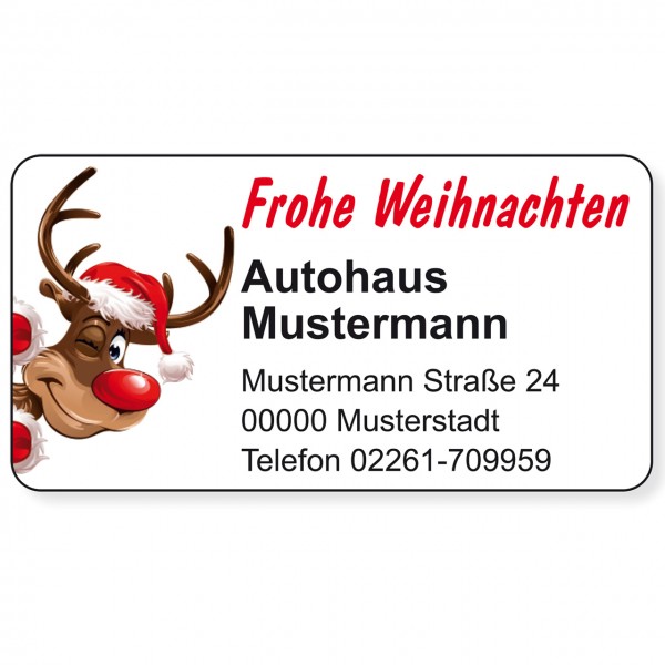 Weihnachts-Aufkleber, Motiv Rudolph