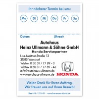 Terminzettel DIN A7, mit Firmeneindruck Terminzettel DIN A7, mit Firmeneindruck