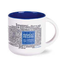 Modern Tasse aus Keramik weiß/reflexblau Modern Tasse aus Keramik weiß/reflexblau