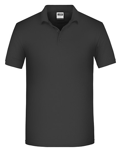 Men's Bio Workwear Polo individuell bedruckt Black