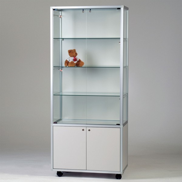 Vitrine mit Unterschrank, 2 Türen, 3 Fachböden