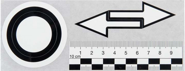 Gutachter-Set selbstklebendSet (Lineal, Kreis, Pfeile)