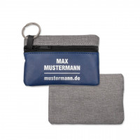 Blaue Schlüsseltasche Vorderseite und Rückseite Blaue Schlüsseltasche Vorderseite und Rückseite