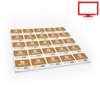 Aufkleber mit fortlaufender Nummerierung aus Klebebuchstaben Aufkleber mit fortlaufender Nummerierung aus Klebebuchstaben