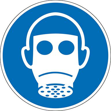 Gebotsschild Atemschutz benutzen PVC-Folie31,5 cm