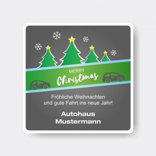 Weihnachts-Aufkleber aus PVC, quadratisch, Motiv 3