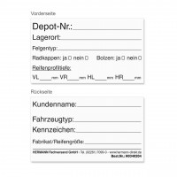 Etiketten für Rad-/Reifenanhänger Etiketten für Rad-/Reifenanhänger