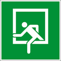 Rettungsschild Notausstieg Aluminium, nachleuchtend20 x 20 cm Rettungsschild Notausstieg Aluminium, nachleuchtend20 x 20 cm
