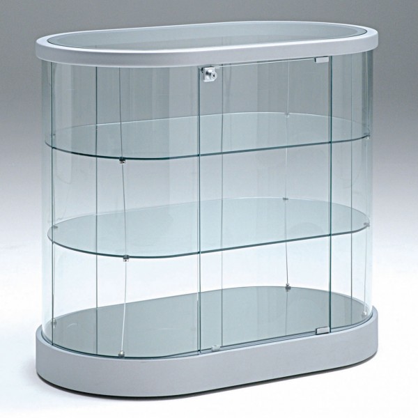 Ganzglas-Thekenvitrine, 1 Tür, 2 Fachböden