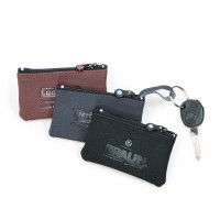Schlüsseltasche aus Microfaser, mit Automarkenlogo auf dem Zipper Schlüsseltasche aus Microfaser, mit Automarkenlogo auf dem Zipper