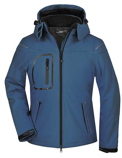 Ladies Winter Softshell Jacket individuell bestickt Navy