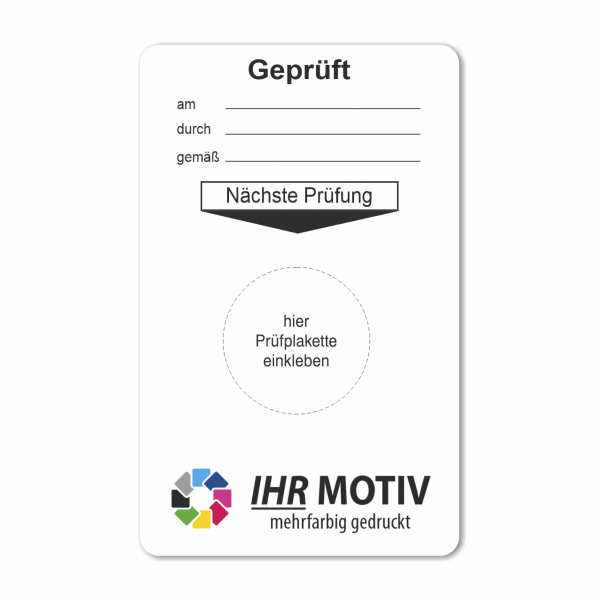 Grundplakette universell, mit Firmenaufdruck