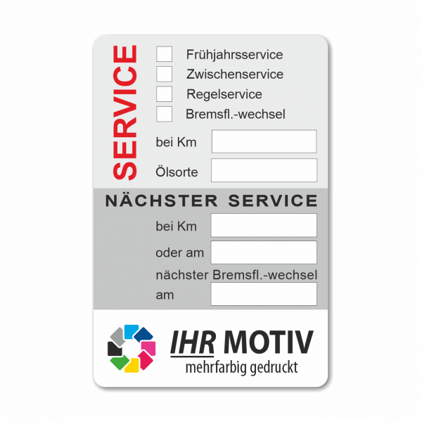 Service-Aufkleber aus PVC-Folie, Größe: 60 x 90 mm, Motiv 66