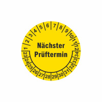 Prüfplaketten Nächster Prüftermin Ø 30 mm Prüfplaketten Nächster Prüftermin Ø 30 mm
