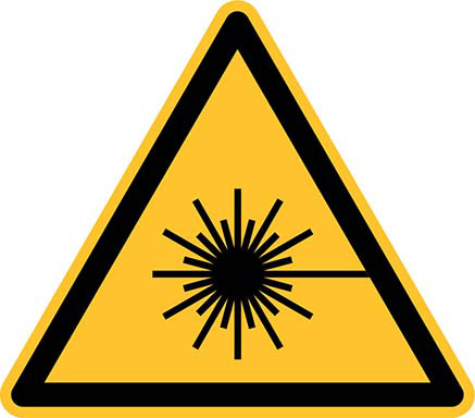 Warnschild Warnung vor Laserstrahl PVC-Folie20 cm