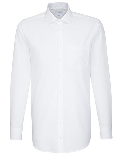 Men's Shirt Regular Fit Long Sleeve individuell bestickt White