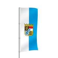Bayern mit Wappen Hochformatfahne Bayern mit Wappen Hochformatfahne
