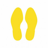 Bodenmarkierung Fußabdruck links+rechts gelb Bodenmarkierung Fußabdruck links+rechts gelb