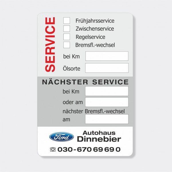 Service-Aufkleber aus PVC-Folie, Größe: 60 x 90 mm, Motiv 66
