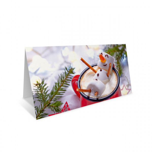 Weihnachts-Klappkarte, Motiv Marshmallow