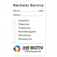 Service-Aufkleber aus PVC-Folie, Größe: 50 x 80 mm, Motiv Servicetermine Service-Aufkleber aus PVC-Folie, Größe: 50 x 80 mm, Motiv Servicetermine