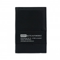 Ausweistasche aus Kunstleder, mit matt-schwarzem Designstreifen, 3 Fächer Ausweistasche aus Kunstleder, mit matt-schwarzem Designstreifen, 3 Fächer