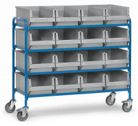 Fetra Beistellwagen mit Kästen Ladefläche 1250 x 470 mm Fetra Beistellwagen mit Kästen Ladefläche 1250 x 470 mm