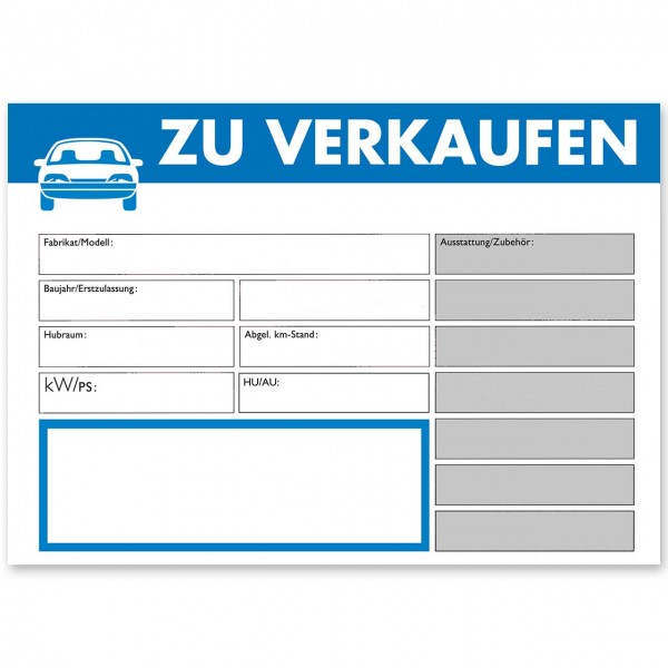 Verkaufsschild DIN A4 ZU VERKAUFEN, mit Universal-Preisfeld