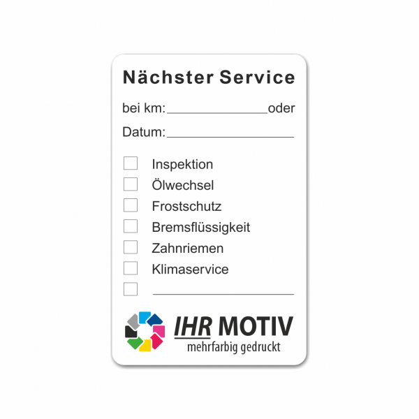 Service-Aufkleber aus PVC-Folie, Größe: 50 x 80 mm, Motiv "Servicetermine"