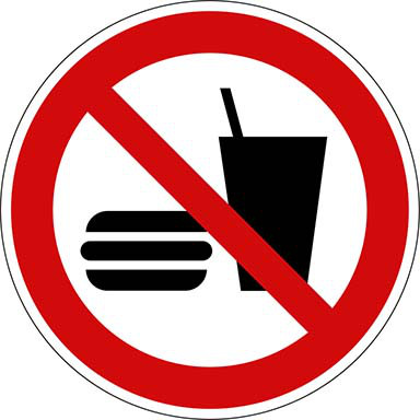 Verbotsschild Essen und Trinken verboten Aluminium20 cm