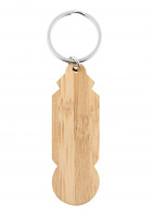 Schlüsselanhänger aus Bambus mit Einkaufswagenlöser, Lasergravur Schlüsselanhänger aus Bambus mit Einkaufswagenlöser, Lasergravur