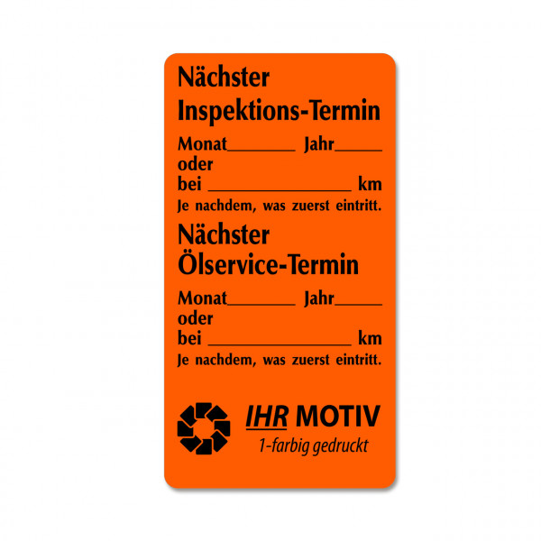 Service-Etiketten aus Papier, Leuchtfarbe, Größe: 34 x 65 mm