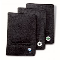 Ausweistasche aus Rindleder, 2 Fächer, mit Logo Ihrer Automarke Ausweistasche aus Rindleder, 2 Fächer, mit Logo Ihrer Automarke