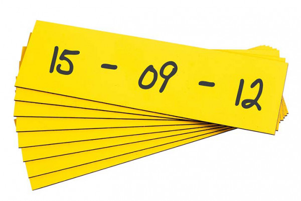 Magnet Lagerschild gelb30 x 100 mm