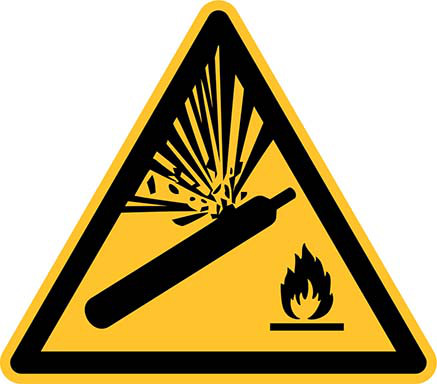Warnschild Warnung vor Gasflaschen Aluminium31,5 cm
