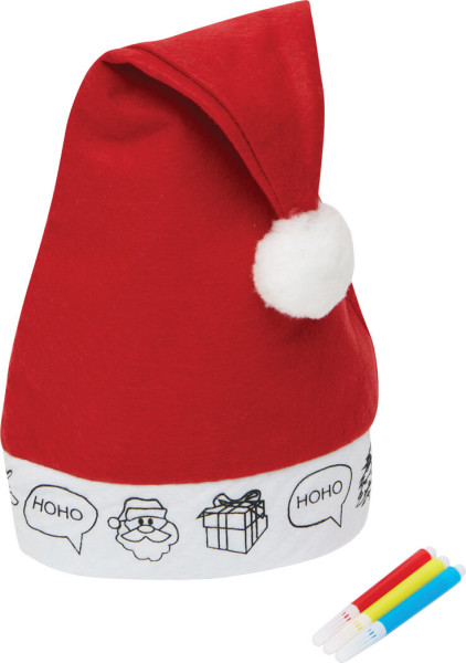 Bemalbare Filz-Weichnachtsmann-Mütze Colourful Hat