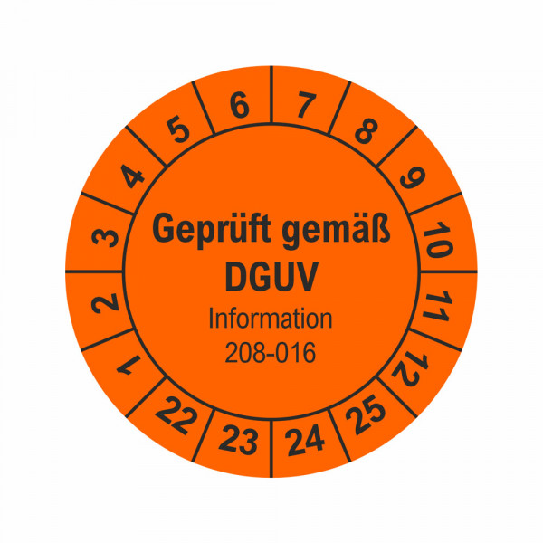 Prüfplakette Leitern und Tritte DGUV 208-016 Ø 30 mm