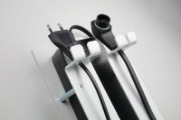 Universal-Wandhalterung für E-Bike-Ladegeräte hellgrau Universal-Wandhalterung für E-Bike-Ladegeräte hellgrau