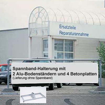 Mobiles Display-System mit 2 Aluminium- Bodenständern für Spannbänder 300 x 70 cm
