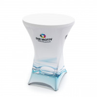 Stehtisch mit Husse 80cm Durchmesser, individuell bedruckt Stehtisch mit Husse 80cm Durchmesser, individuell bedruckt