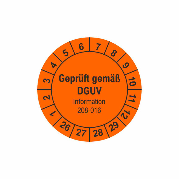 Prüfplakette Leitern und Tritte DGUV 208-016 Ø 30 mm
