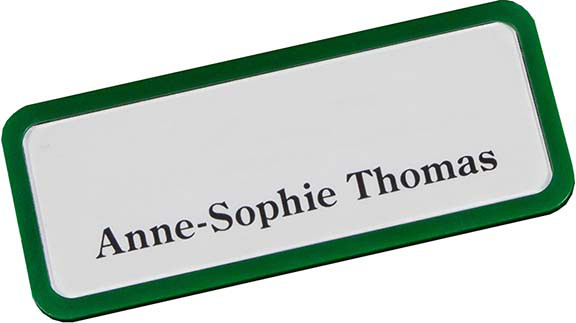 Kunststoff-Namensschild grün