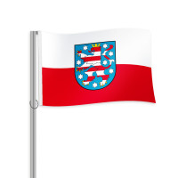 Thüringen mit Wappen Querformatfahne Thüringen mit Wappen Querformatfahne